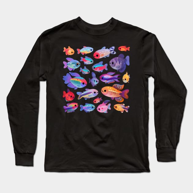 Happy tetra Long Sleeve T-Shirt by pikaole